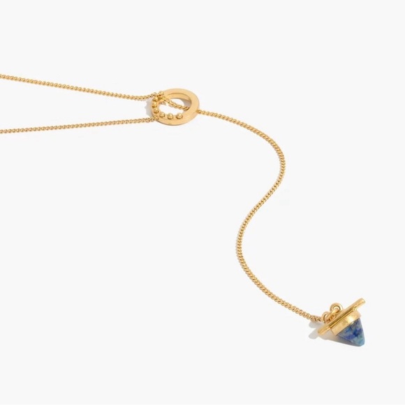 Madewell necklace lapis pyramid drop - Picture 2 of 7